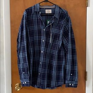 Men’s button down blue plaid